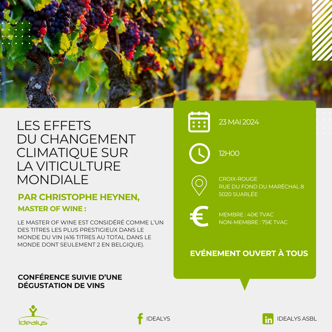 Conférence le 23/05/2024 – Les effets du changement climatique sur la viticulture mondiale